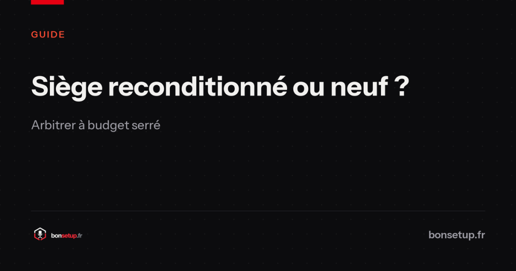 Siège reconditionné ou neuf : arbitrer à budget serré - Bon Setup